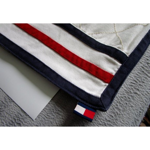 Tommy Hilfiger Home Pillow/Cushion Cover - 100% Cotton Red/White/Blue Rectangle - Picture 2 of 12